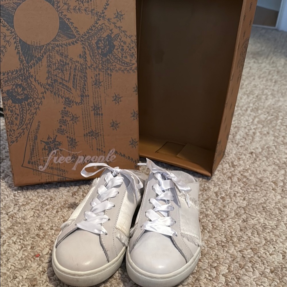 Free People Naples Sneaker Slides | Size 37 | Worn Once | Light Mint White